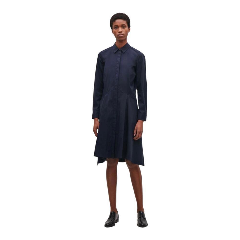 COS Navy Long-Sleeve Midi Shirt Dress